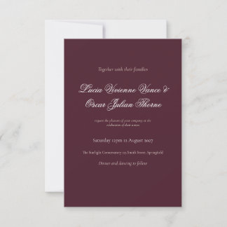 Moody Burgundy Dutch Floral Wedding Invitation RSVP Kaartje