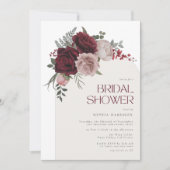 Moody Burgundy Floral Arch Vrijgezellenfeest Kaart (Voorkant)