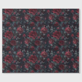 Moody Burgundy-roos Cadeaupapier (Vlak)