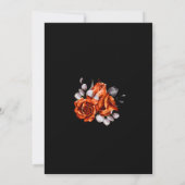 Moody Burnt Oranje Roos Floral Black Wedding Kaart (Achterkant)