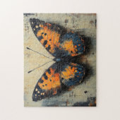Moody Butterfly op Distressed Wall Legpuzzel (Verticaal)