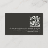 Moody Charcoal Minimalist Wedding Save the Date QR Informatiekaartje (Achterkant)