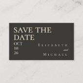 Moody Charcoal Minimalist Wedding Save the Date QR Informatiekaartje (Voorkant)