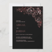 Moody Chocolade Bloemen Alles in één bruiloft Kaart (Voorkant)