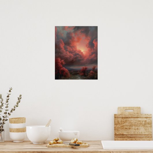 Moody Clouds Art Print Poster (Keuken)