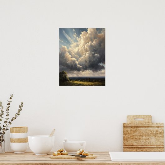 Moody Clouds Art Print Poster (Keuken)