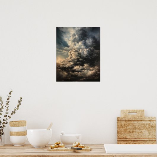 Moody Clouds Art Print Poster (Keuken)