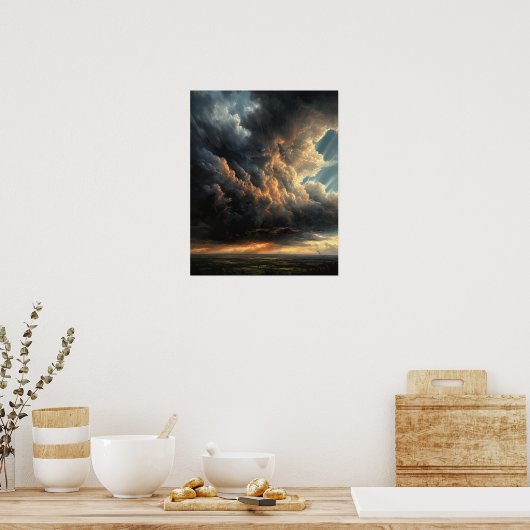 Moody Clouds Art Print Poster (Keuken)