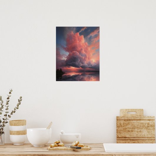 Moody Clouds Art Print Poster (Keuken)