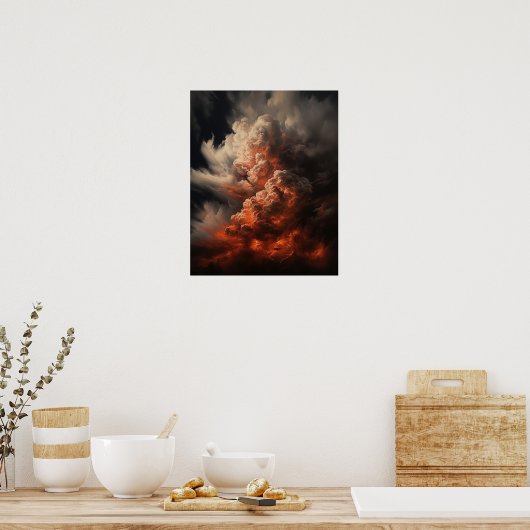 Moody Clouds Art Print Poster (Keuken)