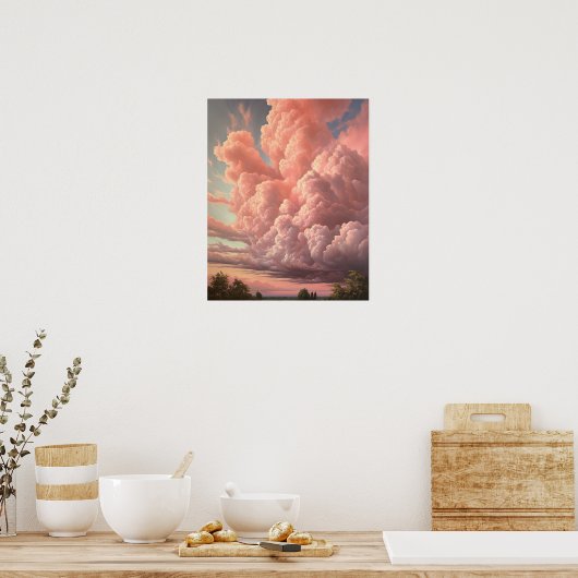 Moody Clouds Art Print Poster (Keuken)