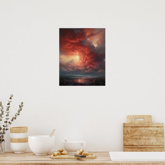 Moody Clouds Art Print Poster (Keuken)