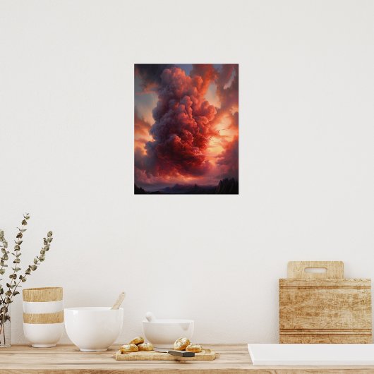 Moody Clouds Art Print Poster (Keuken)