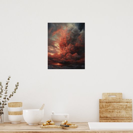 Moody Clouds Art Print Poster (Keuken)