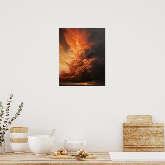 Moody Clouds Art Print Poster (Keuken)