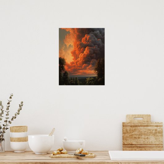 Moody Clouds Art Print Poster (Keuken)