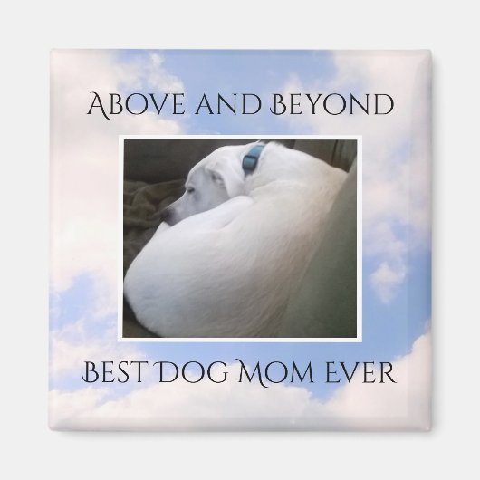 Moody Cloudy Sky Best Dog Mam Cute Blue Magneet (Voorkant)