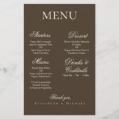 Moody Coffee Minimalist Boho Wedding Menu (Voorkant)