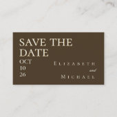 Moody Coffee Minimalist Save the Date QR Code RSVP Informatiekaartje (Voorkant)