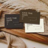 Moody Coffee Minimalist Save the Date QR Code RSVP Informatiekaartje