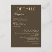 Moody Coffee Minimalist Script Wedding Details Informatiekaartje (Voorkant)