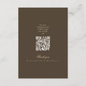 Moody Coffee Minimalist Script Wedding Details Informatiekaartje (Achterkant)