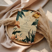 Moody Copper Botanical Wedding Kaart