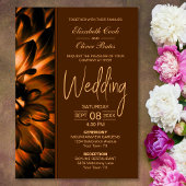 Moody Copper Floral Wedding Kaart