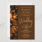 Moody Copper Floral Wedding Kaart (Voorkant)