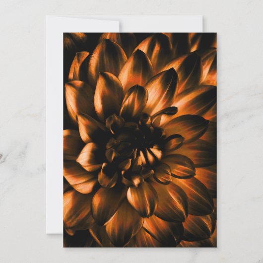 Moody Copper Floral Wedding Kaart (Achterkant)