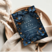 Moody Copper Floral Wedding Save The Date