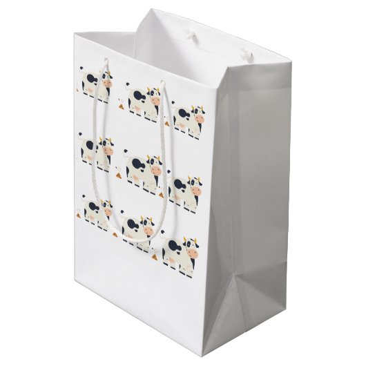 “Moody Cow” Cadeaupapier  Medium Cadeauzakje (Achterkant Gekanteld)