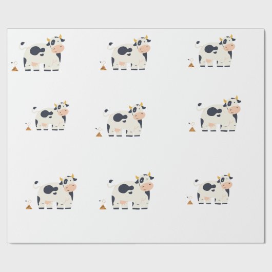 “Moody Cow” Wrapping Paper  Cadeaupapier (Vlak)