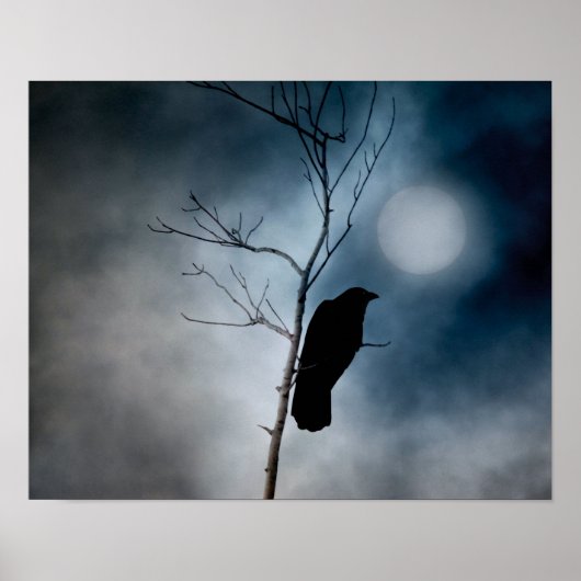 Moody Crow Moon Poster (Voorkant)
