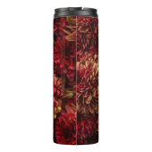 Moody Dahlia Bloemen Donkere Textuur Thermosbeker (Achterkant)