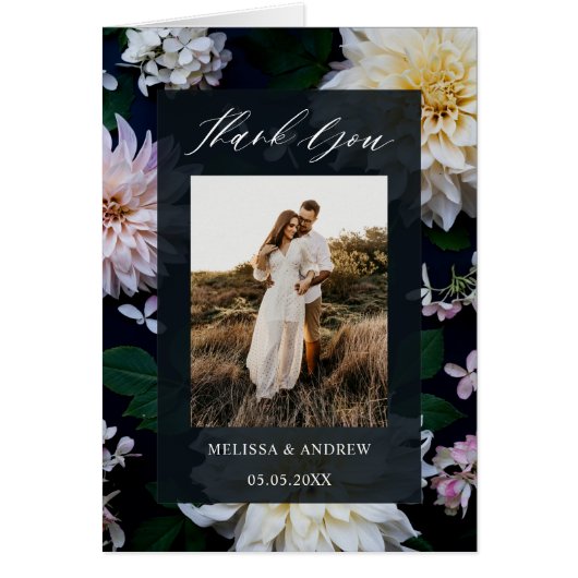 Moody Dahlia Floral bedankt u (Voorkant)