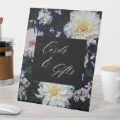 Moody Dahlia Floral Kaarten en Gifts Reclamebord Met Voetstuk (Insitu)