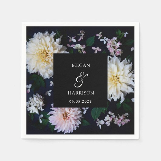 Moody Dahlia Floral Servet (Voorkant)
