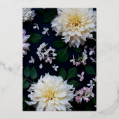 Moody Dahlia Floral Wedding Folie Uitnodiging (Achterkant)