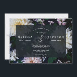 Moody Dahlia Floral Wedding Invitation Kaart<br><div class="desc">Moody dahlia floral bruiloft suite. Volledige suite https://www.zazzle.com/collections/moody_dahlia-119450438456391749</div>