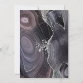 Moody Dark Agate Silver Glitter Wedding Kaart (Achterkant)