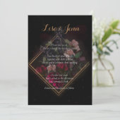 Moody Dark Boquet Wedding Invitations Kaart (Staand voorkant)