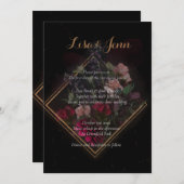 Moody Dark Boquet Wedding Invitations Kaart (Voorkant / Achterkant)