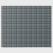 Moody Dark Charcoal Grey and Teal Tartan Plaid Cadeaupapier (Vlak)
