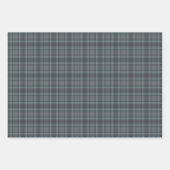 Moody Dark Charcoal Grey and Teal Tartan Plaid Inpakpapier Vel (Voorkant 3)