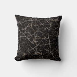 Moody Dark Elegant Black Marble Stone Texture  Kussen
