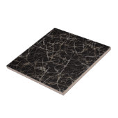 Moody Dark Elegant Black Marble Stone Texture Tegeltje (Zijkant)