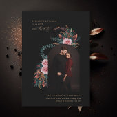 Moody Dark Elegant Foliage Herfst Boog Foto Bruilo Save The Date