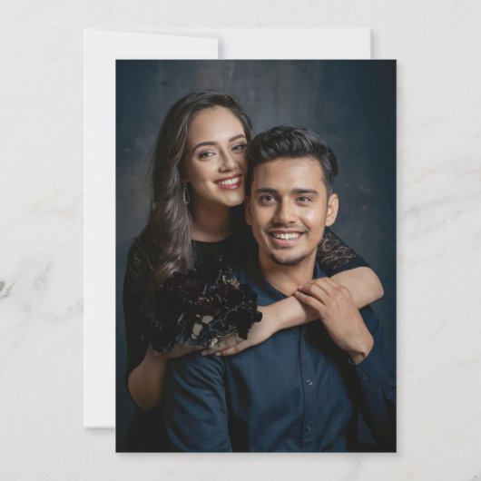 Moody Dark Elegant Romantic Wildflowers Wedding Save The Date (Achterkant)