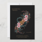 Moody Dark Elegant Romantische Herfst Foto Bruilof Save The Date (Voorkant)